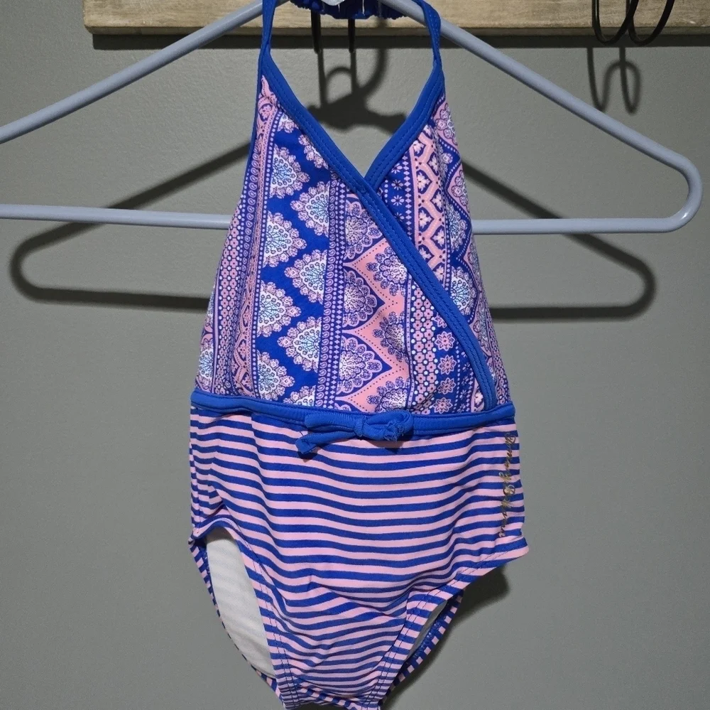 Girls Tommy Bahama Swimsuit 2T Blue Pink